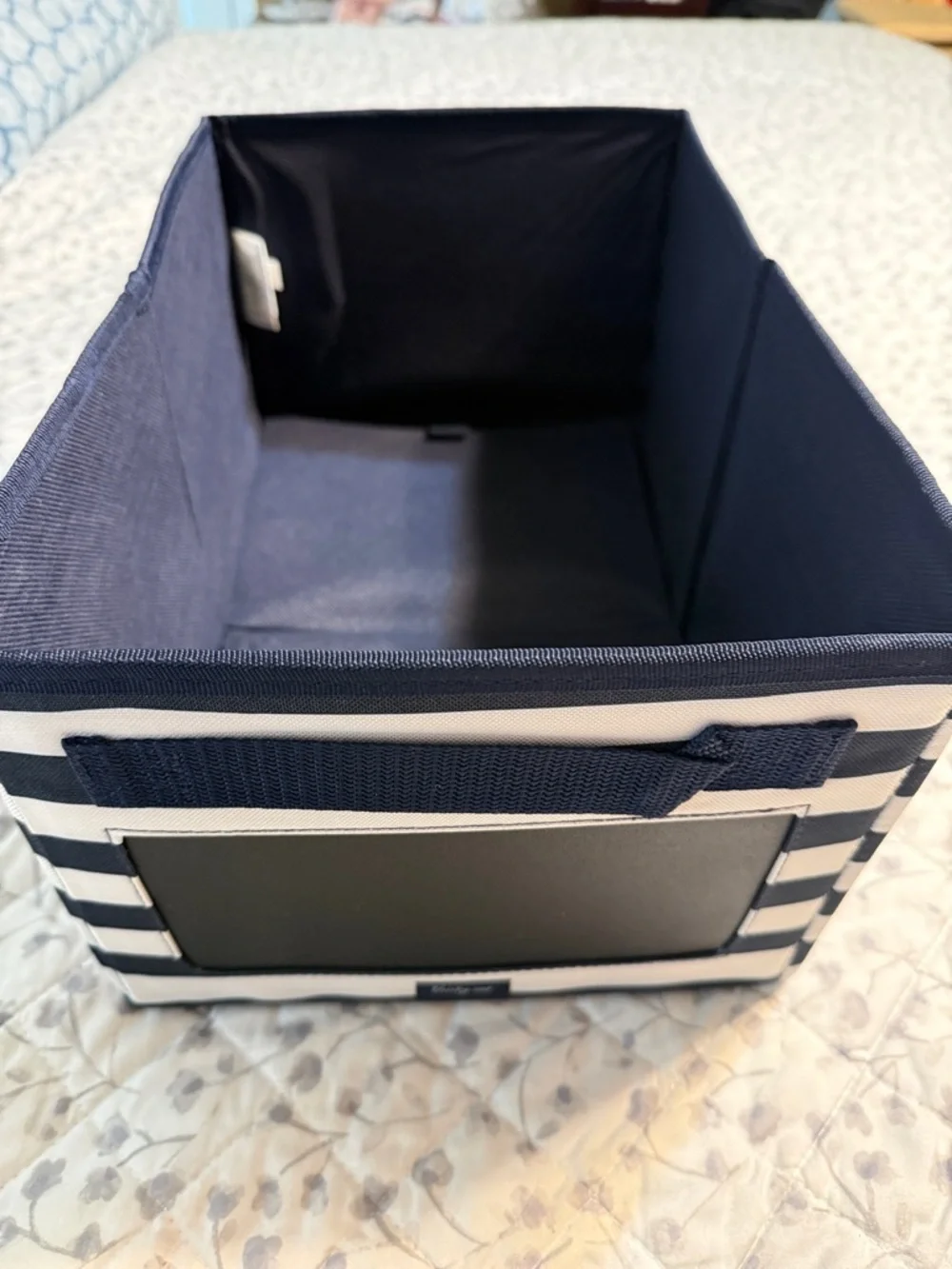 Striped Navy and White thirty one Fabric Storage Bin